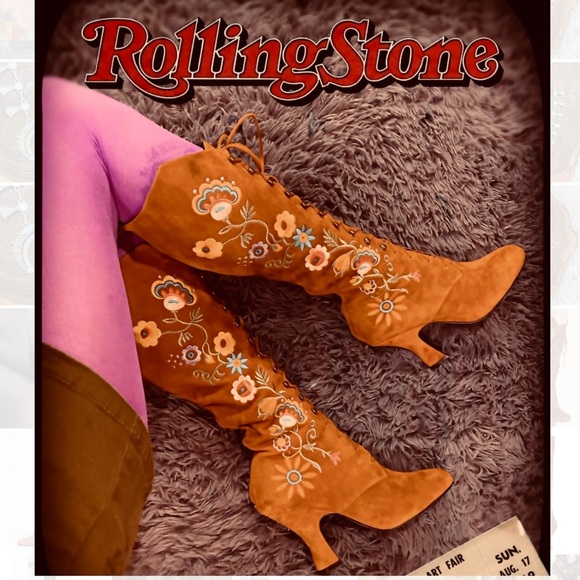 PENNY LANE BOOTS ✨ JEFFERY CAMPBELL X FREE PEOPLE ✨ WISTERIA RARE GEM💎 - Picture 3 of 17